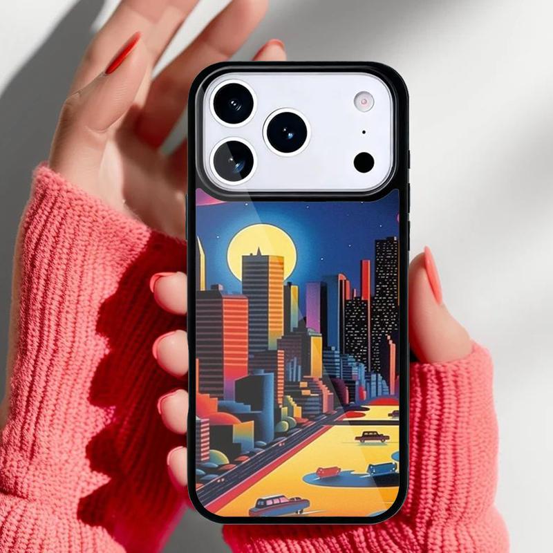 City Pop Art At Night Phone Case for iPhone 17 16 15 14 13 Pro Max Back Cover for 12 11 Pro Coque