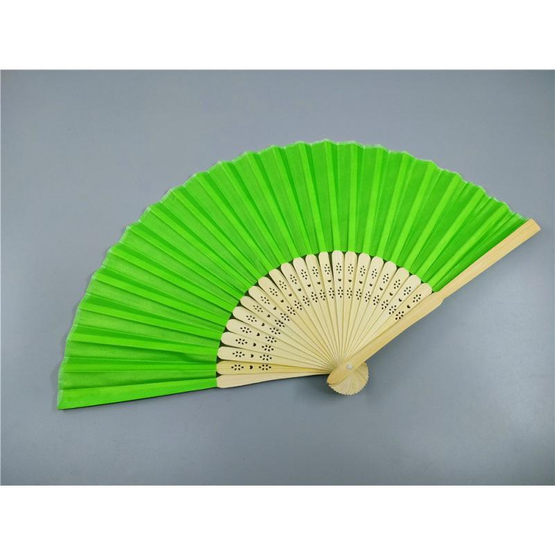 Beige Bamboo and Silk Multi-Color Cloth Fan for Weddings and Gifts