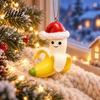 Festive Party Decoration Banana Christmas Ornament with Red Hat 3D Anthropomorphic Figurine Synthetic Resin Pendant Hanging Lanyard Home