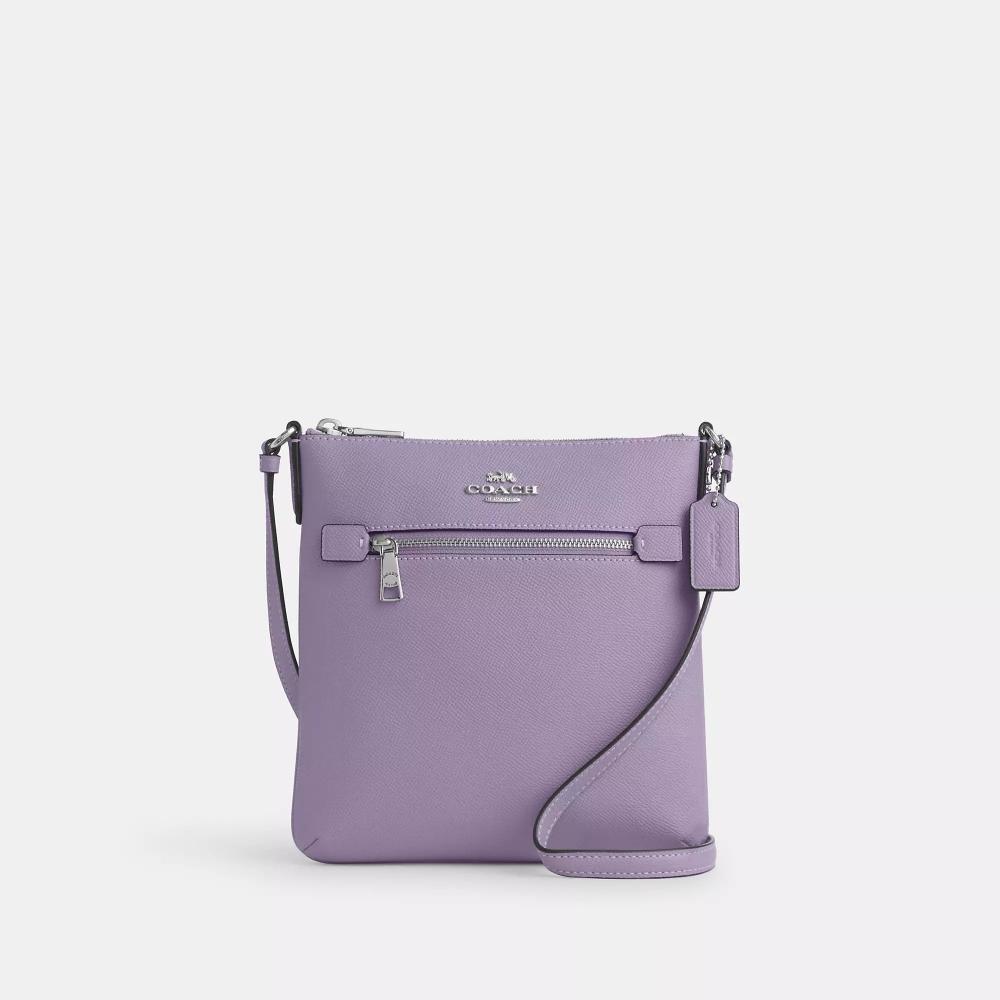 

Сумка для документов Coach Mini Rowan серебристо-светло-фиолетовая