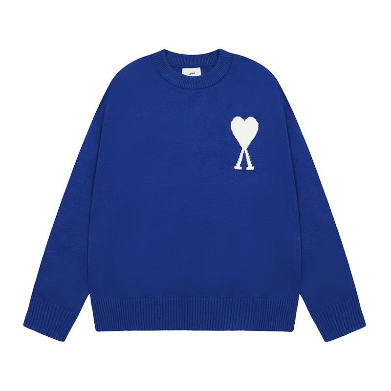 Womens Oversized Crewneck Knit Sweater With Heart Print Streetwear Long Sleeve Cotton Top 2025