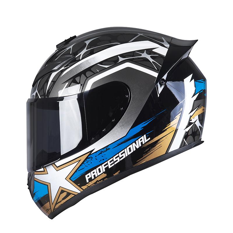 DOT Certified Motorcycle Full Face Helmet for Couples Men Women Racing Style Scooter Karting Headgear Protective Gear
