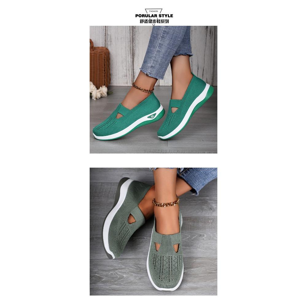 Women's Oversized Casual Shoes, Fly Woven Breathable Shoes, Women's Lightweight and Comfortable Mesh Shoes, Soft Soled Shallow Single Shoes