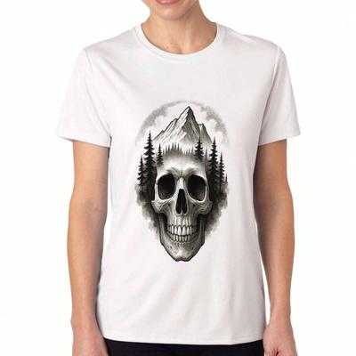 Schädel Grafik Wounisex Baumwoll T-Shirt, Premium Baumwolle Druck, Langlebig, Lässig & Stilvoll, Mit Künstlerischen Schädel Designs Für Ein Einzigartiges Und Mode