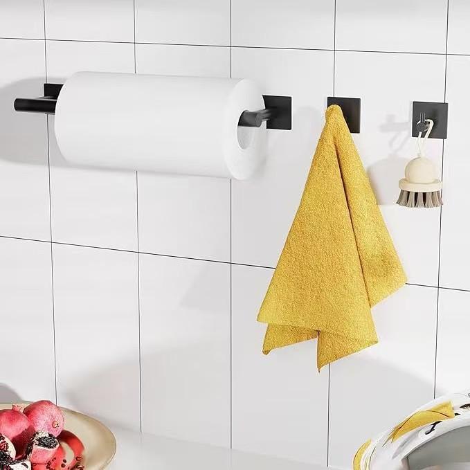 

Paper Towel Holder Under Cabinet, Self Adhesive or Wall Mounted SUS304 Stainless Steel Paper Towel Holder for Kitchen, Bathroom