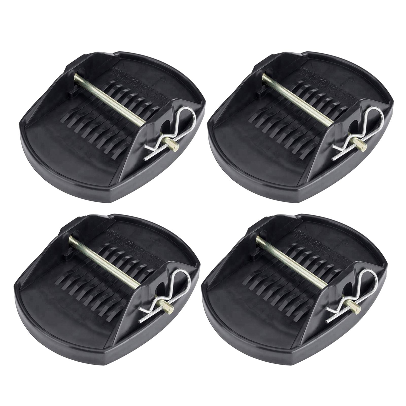 4Pcs Universal Caravan Jack Pads Leveller Wheel Foot Leg Support Jacking Lift Pad Support Stand for Trailers RV 4Pcs Black