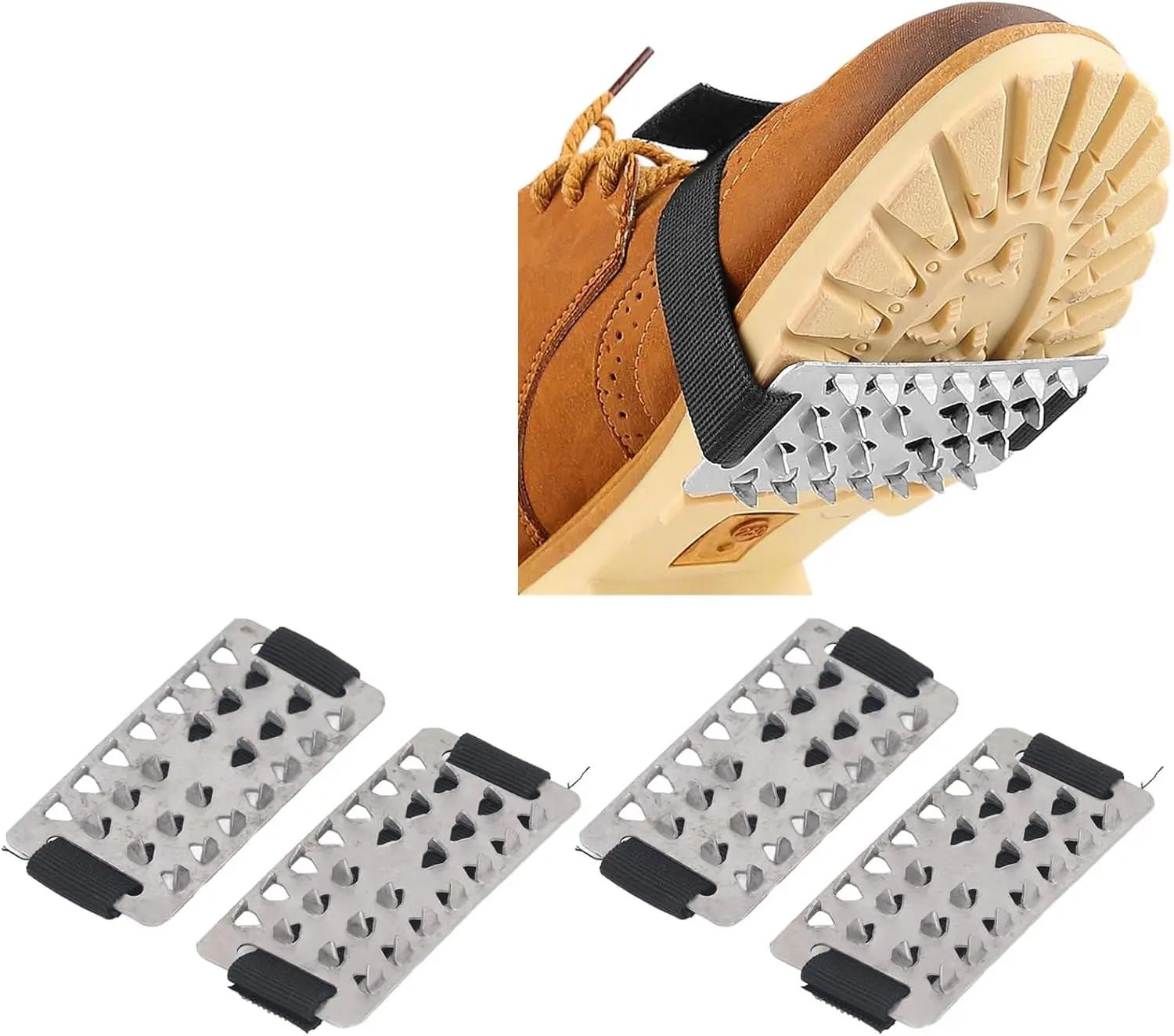 

Зубчасті альпіністські бахіли для вулиці, протиковзкі накладки на взуття для альпінізму з липучками, крижані накладки з нержавіючої сталі для зчеплення на снігу