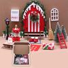 Tiny Openable House Door Decoration Miniature Dollhouses Model Christmas Gnomes Scene For Holiday Shelf Decoration HX6C