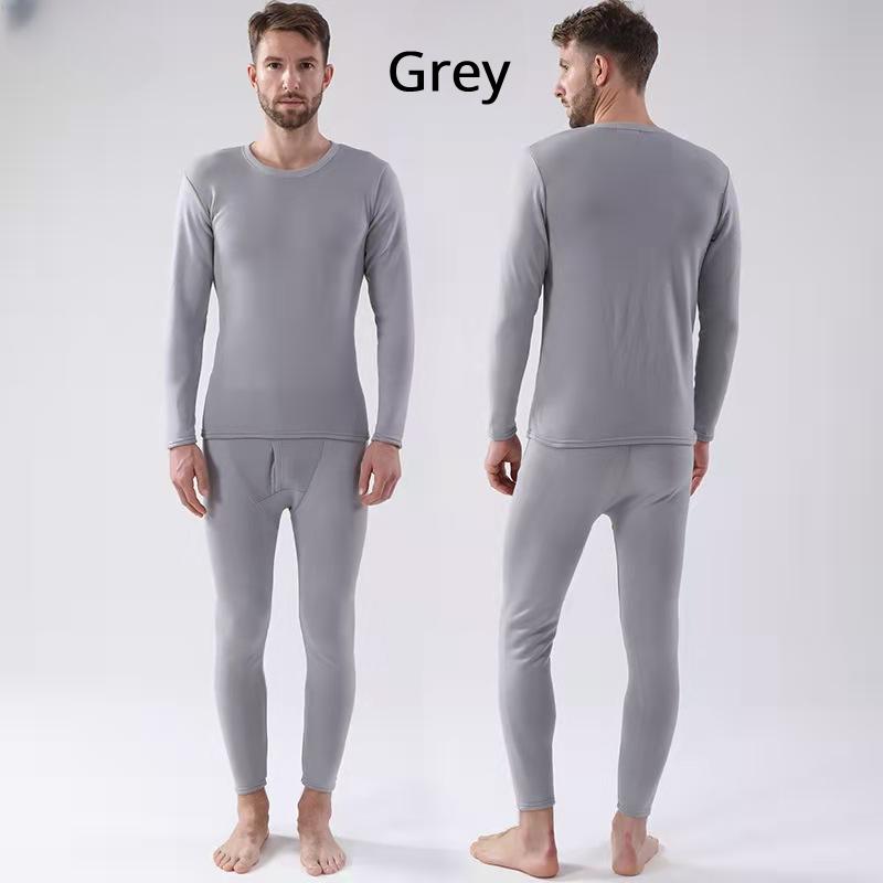 

Зимнее термобелье Long homme мужские утепленные топы + штаны комплект плотная одежда удобные термобельевые комплекты XL серый