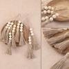 Pack of 4 Tassels Wooden Beads Garlands Cotton Decorative Handle Decorations Tassels Beads Pendants for Cabinet Door