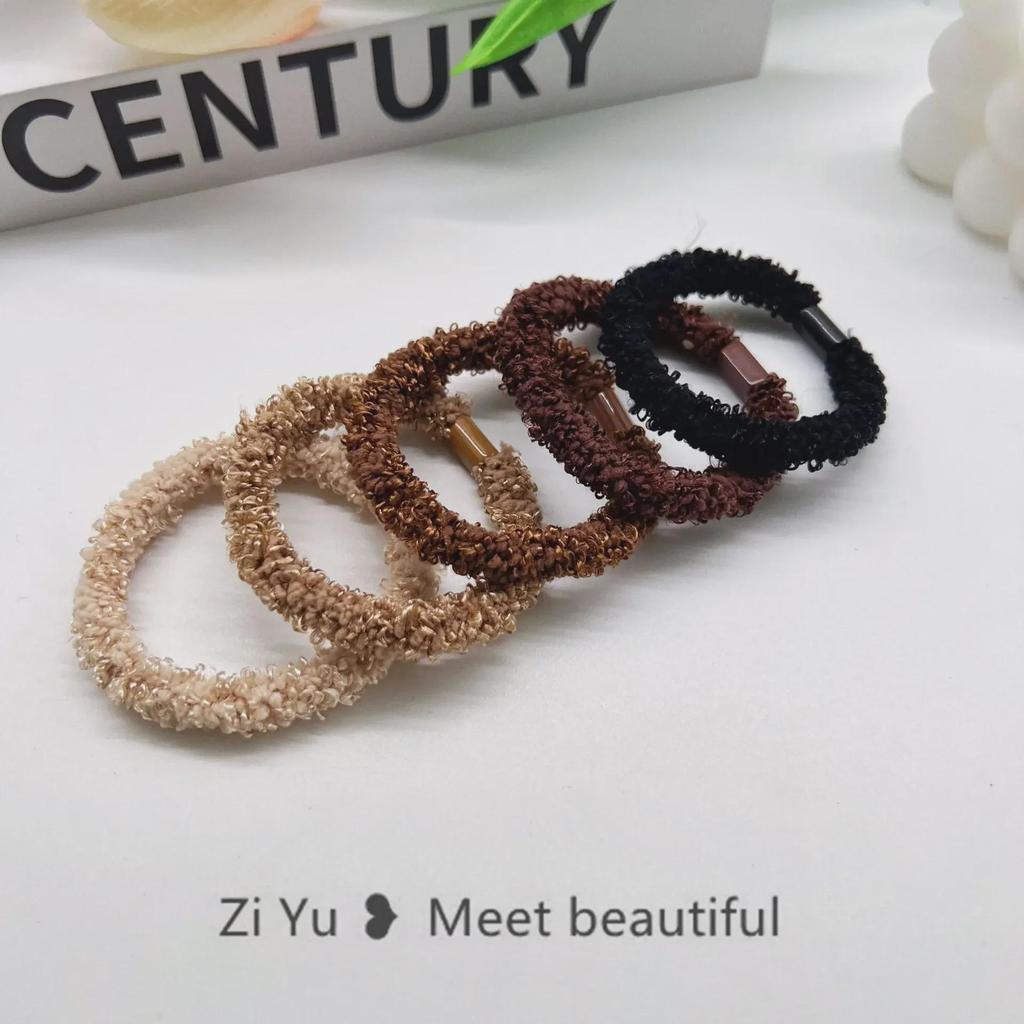 Chic Teddy Fur Hair Ring: Cozy Autumn/Winter Plush Ponytail Holder for Women