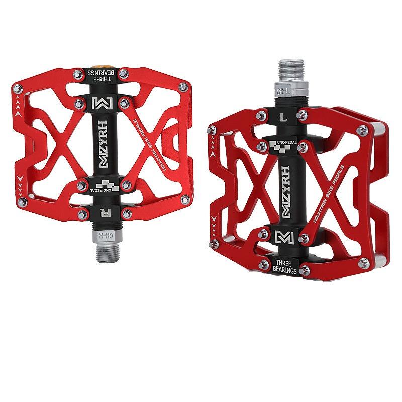Y-06 Bicycle Pedal Ultralight Aluminium Alloy 3 Bearings Bicycle Pedals 14 colors Road MTB Pedals Waterproof Bicycle Parts красный