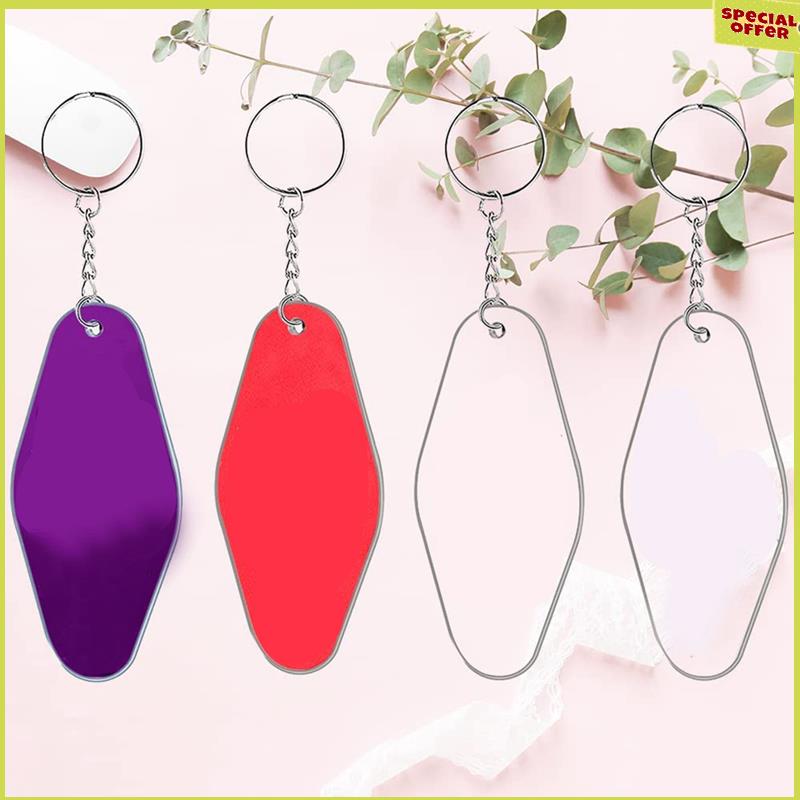 

A34R 30 Sets Acrylic Blank Key Tag Kit Including 30 Motel Hotel Shape Acrylic Sheets, 30 Keychain Rings, And 30 Jump Rings прозрачный