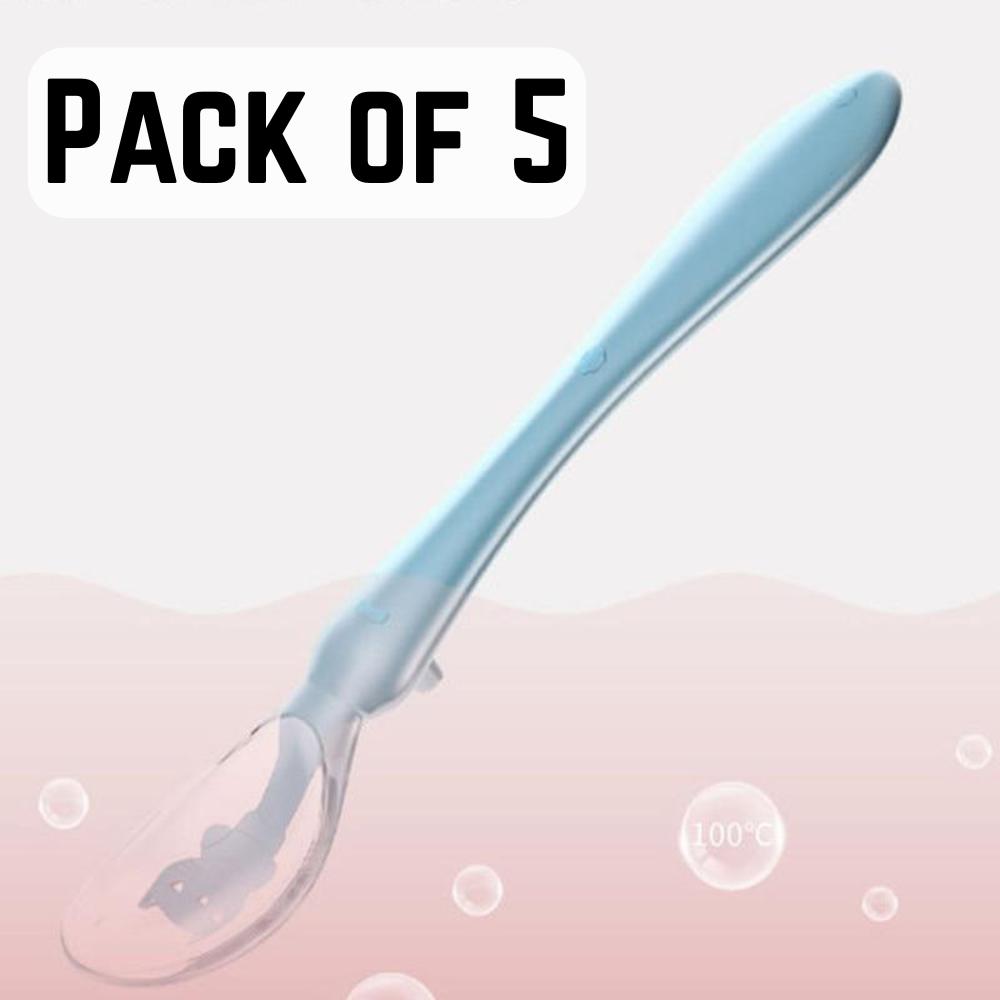 Pack of 5 Baby Silicone Feeding Spoon Set | Soft Infant Feeding Spoons for Baby Food & Weaning
