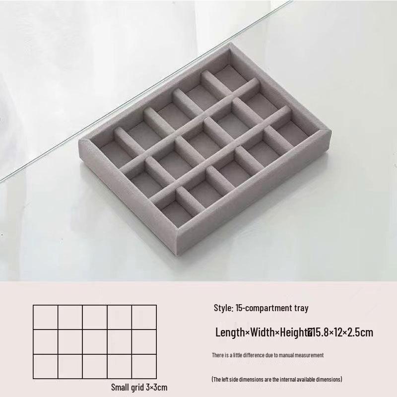 Sametová šperkovnice a organizér na náušnice, náramky a náhrdelníky