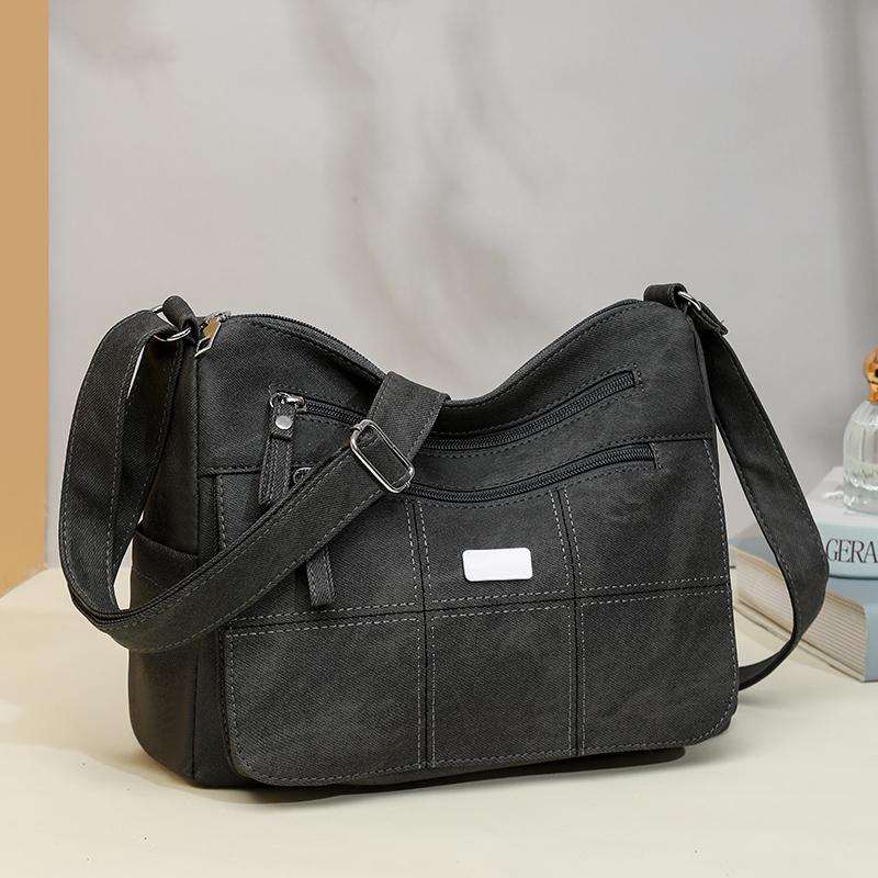 Mittelalterliche Muttertasche Damen Große Kapazität Schultertasche PU Umhängetasche