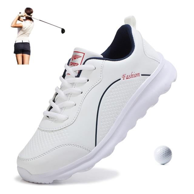 Dámské jarní letní golfové boty bílé růžové dámské outdoorové tenisky pro golfový trénink velká velikost 35 -42 boty na trávu atletické trenéry