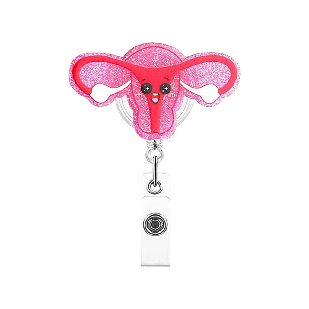 Acrylic Badge Clip Retractable Badge Reel Badge Holder Acrylic For Student Nurse Teacher