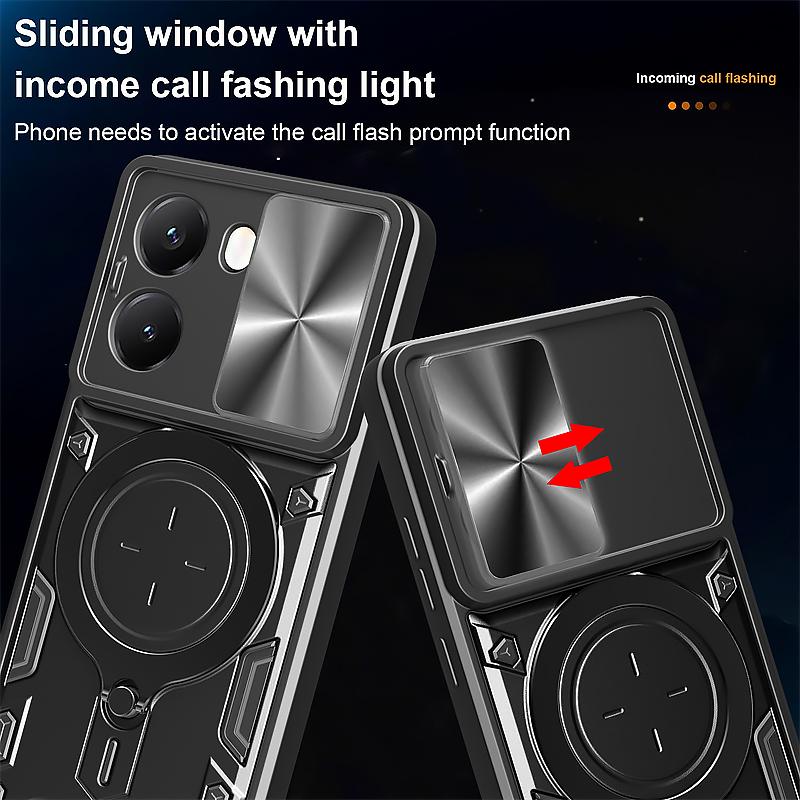 For Xiaomi Poco X7 Pro Case Armor Magnetic Ring Holder Slide Lens Shockproof Cover for PocoX7 Pro Poko Pocco Little X7Pro Funda