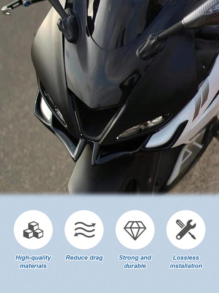 Divisor Delantero de Ala de Pato para Motocicleta, Spoiler de Labio de Aerodinámica ABS, Se Adapta a Suzuki/Honda/Yamaha/BMW/Triumph/Harley-Davidson, Rac