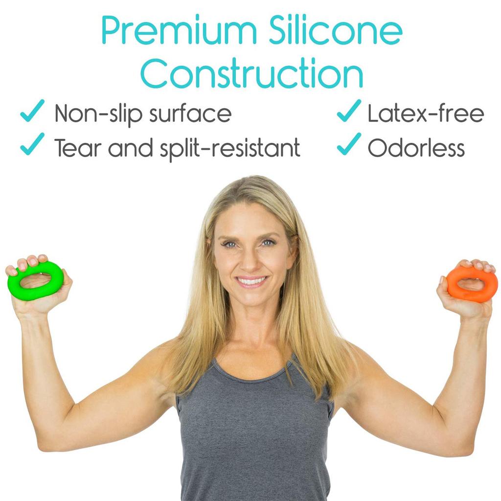 Silica Gel Hand Grip Ring Men Women Gym Fitness Finger Heavy Exerciser Ball Strength Muscle Recovery Gripper Trainer