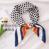 New French 70 Fashion Small Silk Scarf Small Dot Printed Scarf Simulation Silk Square Scarf Sunscreen Bag Head Scarf