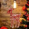 Acrylic Festive Hanging Pendants 2D Goat Christmas Tree Ornament, Zodiac Pendant with Gold String, Year of The Ornament 2027, Chinese New Decor
