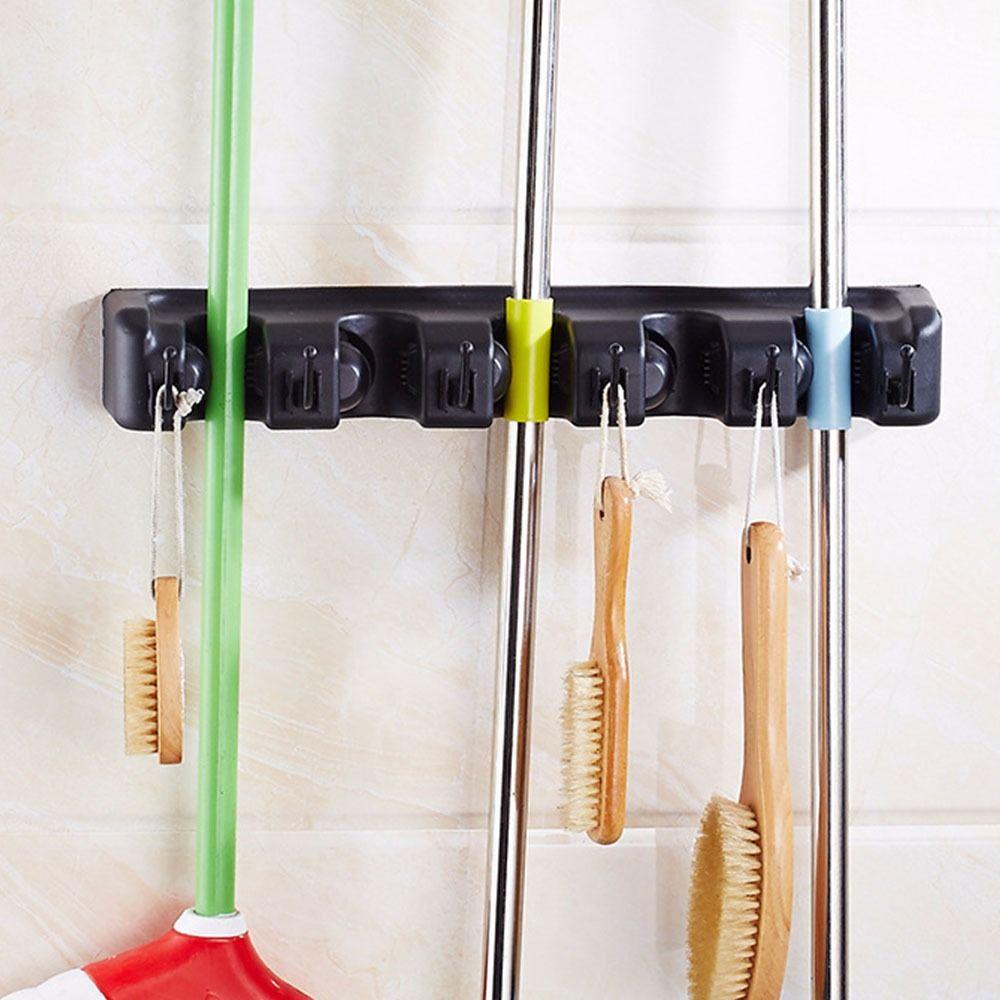 Wall Mounted Mop Fixed Clip Plastic Material Bathroom Broom Hanger Mop Holder Home Use