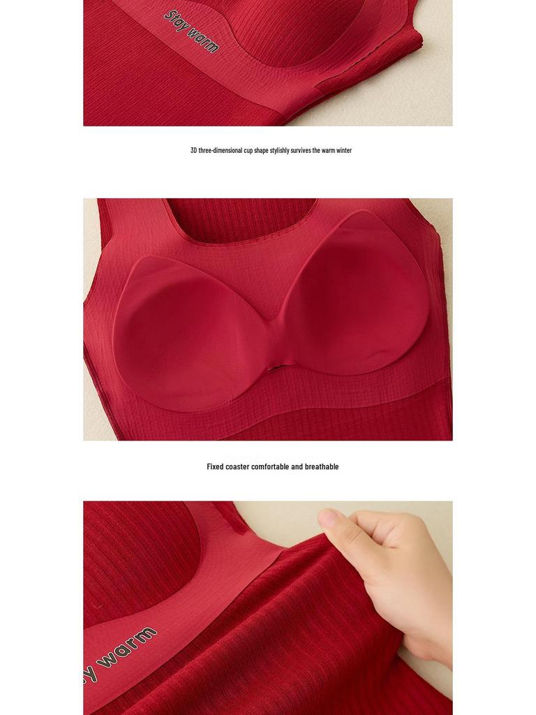 2025 Autumn/Winter Women's Shaping Vest with Breast Pads - Slim, Warm Base Layer Top