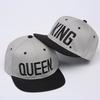 Embroidery Alphabet Hip Hop Hat, Outdoor Sports Visor Hat Sun Protection Hat King queen Baseball Cap
