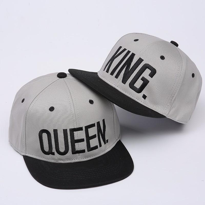 Embroidery Alphabet Hip Hop Hat, Outdoor Sports Visor Hat Sun Protection Hat King queen Baseball Cap