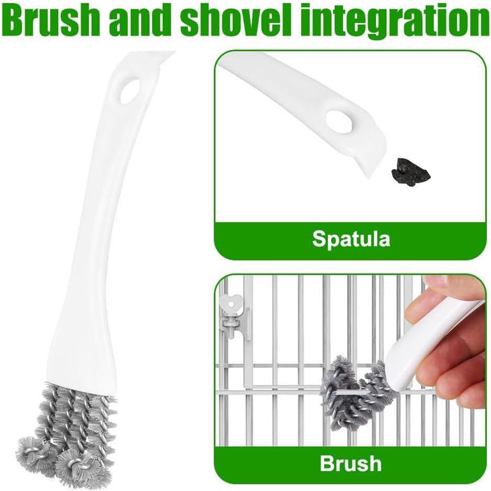 2pcs Bird Cage Brush with Shovel and Handle for Cleaning Bird Cages