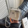 Stylish Mini Chain Crossbody Bag For Women Soft Polyester Elegant Box Shape