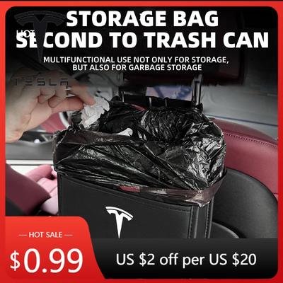 Autocollant de Voiture 2025 Nouveau Grande Capacité Sac de Rangement Portable Rangement Siège Auto Arrière Intérieur Pour Tesla Roadster Modèle S