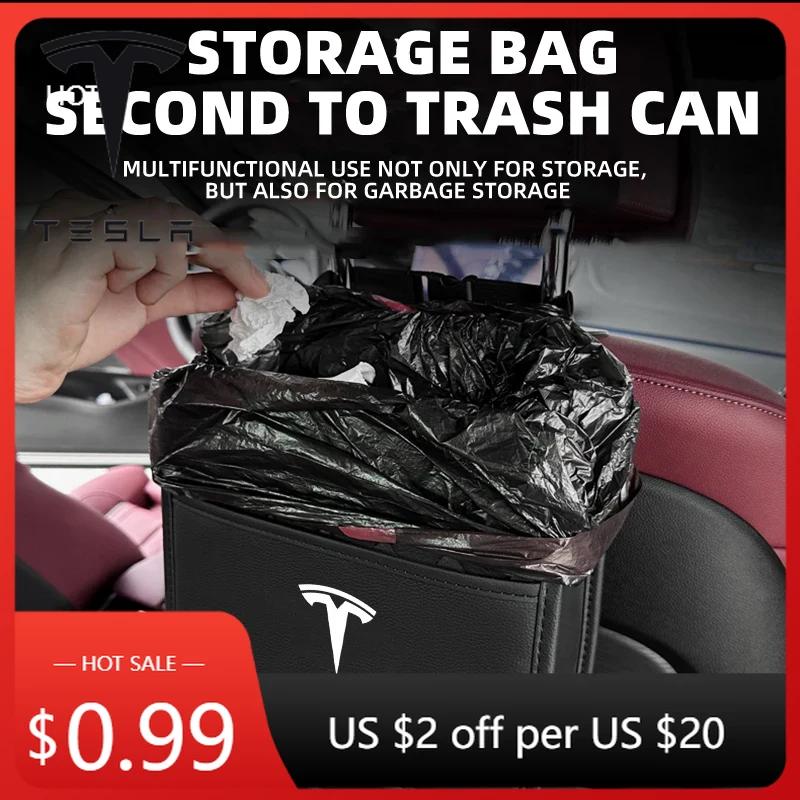 Autocollant de Voiture 2025 Nouveau Tesla Grande Capacité Sac de Rangement Portable Rangement Siège Auto Arrière Intérieur Pour Tesla Roadster Modèle S