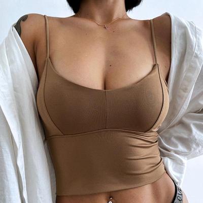 High Quality Seamless Women Underwear Sexy Backless Wireless Bra Classic Sling Vest Brassiere Insert Gasket Push Up Bra Lingerie