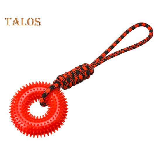 

Игрушка для жевания собак с шипами для агрессивных любителей жевать Интерактивная пищащая игрушка для дрессировки собак с шипами и веревкой для апортировки для маленьких, средних и больших собак красный