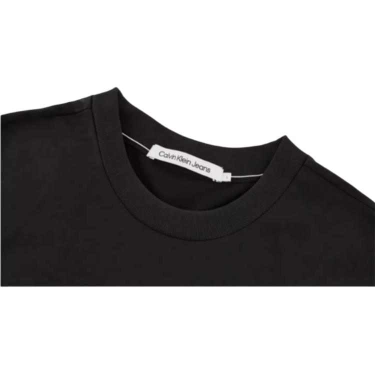 Calvin Klein Fashion Contrast Lettering Loose Cool Round Neck Short Sleeve T-Shirt Unisex Tops Space-Black J323207-BEH