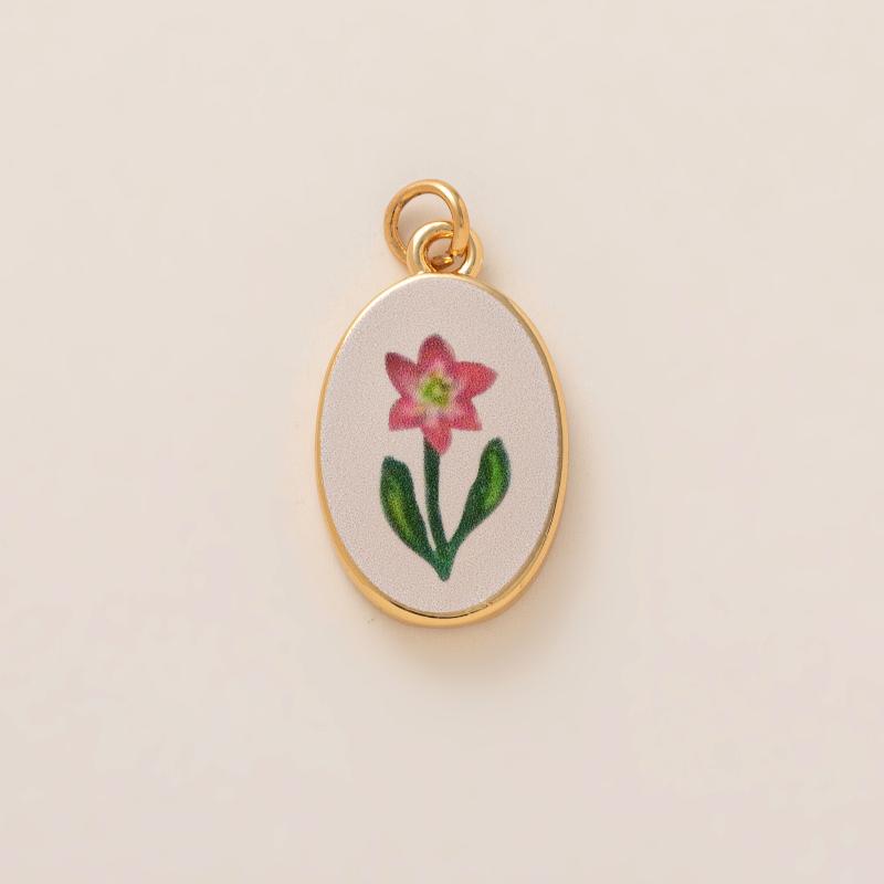 Simple And Versatile Color Blocking Butterfly Love Flower Diy Pendant Accessories Gold-Plated Color Preservation