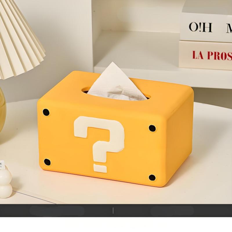 Mario Tissue Box Home Living Room Ornament Dining Table Cute Interesting Question Mark Paper Box