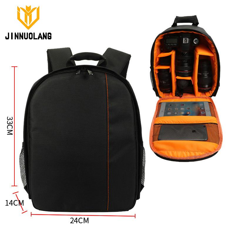 JINNUOLANG Waterproof Camera Backpack Photo Digital Bags For Canon Nikon Sony Xiaomi iPad DSLR Portable Travel Tripod Lens Bag