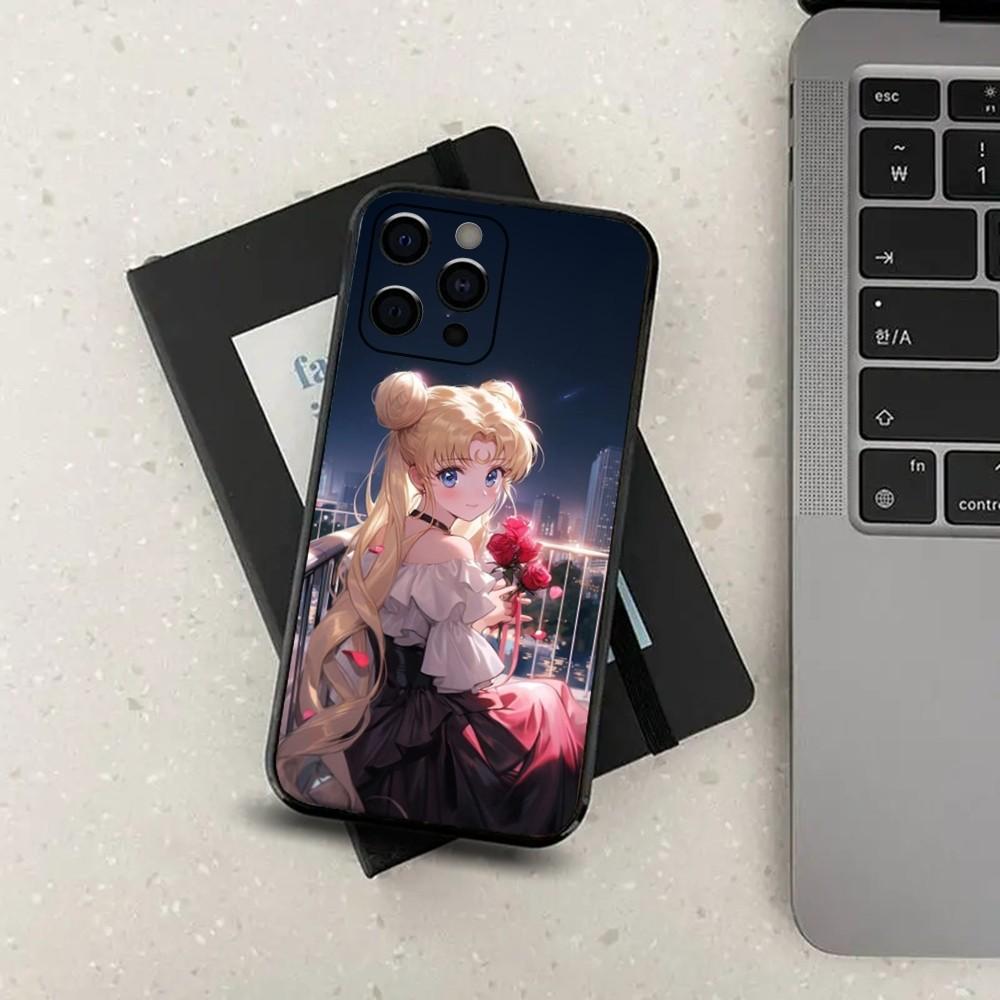 

Чехол для телефона Аниме Девушка S-Sailor M-Moon для Apple iPhone 15,14,13,12,11,Pro,X,XS,Max,XR,Plus,Mini Мягкий Черный Чехол iPhone12mini