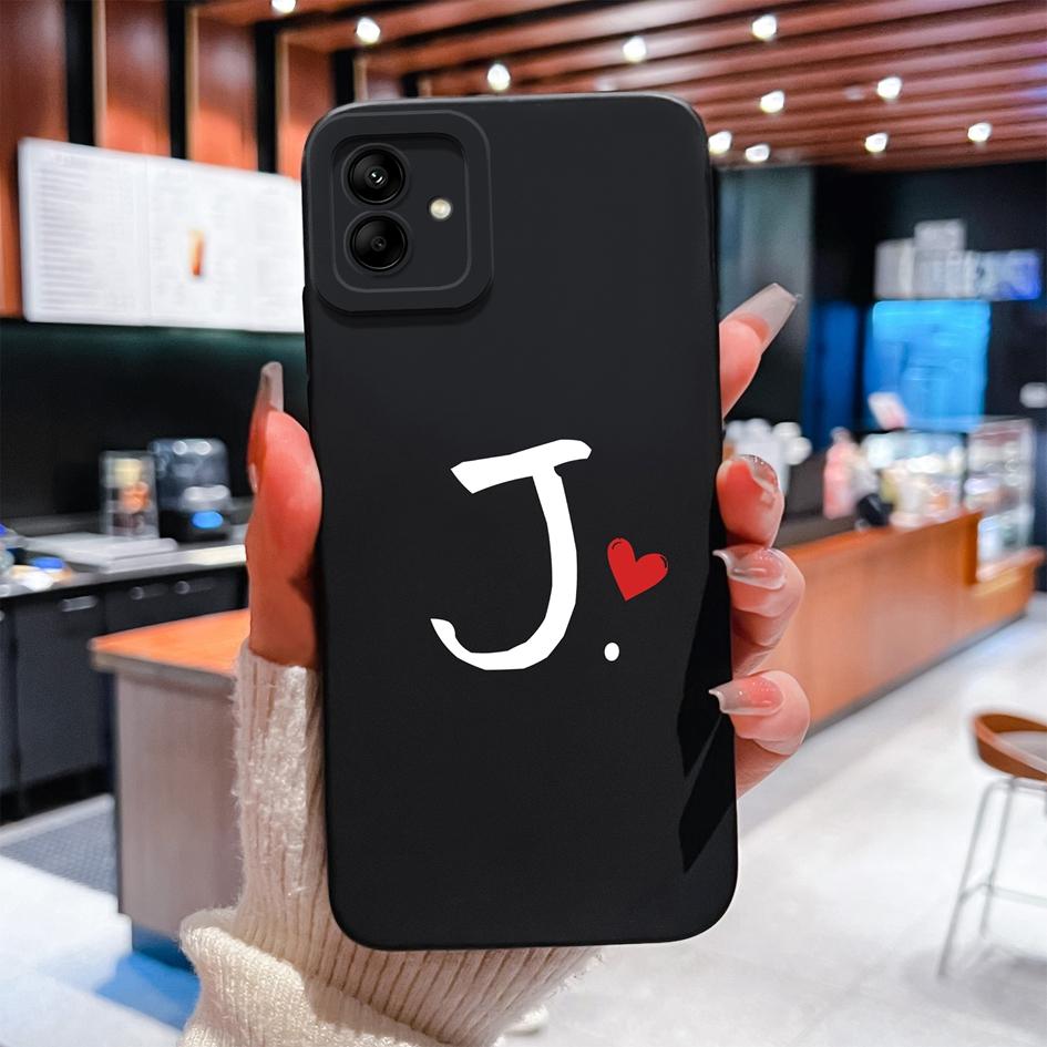 For Samsung A04 A05 A06 A02 A03 M04 M06 A13 A14 Phone Case Premium 26 Letter Pattern Soft Liquid Silicone Anti Fall Protective Cover For Samsung Shell