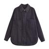 Plus-size Retro Lapel Long Sleeve High-Quality Denim Shirt Jacket for Women