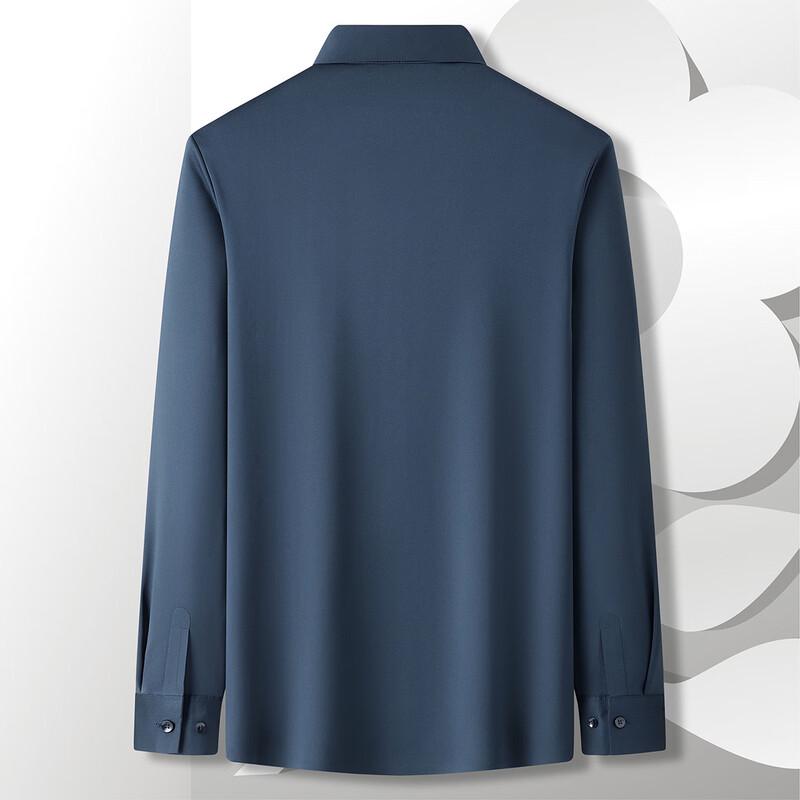 MONTAGUT Men's Fleece-Lined Business Long Sleeve Shirt