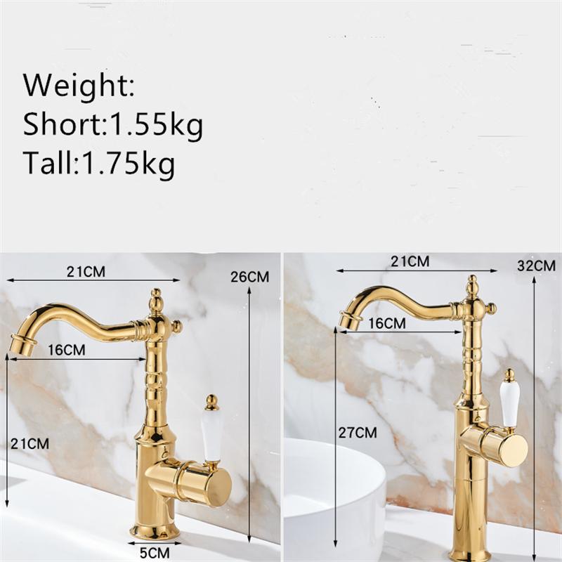 Gold Basin Faucet Antique Bronze Bathroom Faucet Mixer Tap Black Wash basin Faucet Hot and Cold Lavotory Faucet Water Faucet