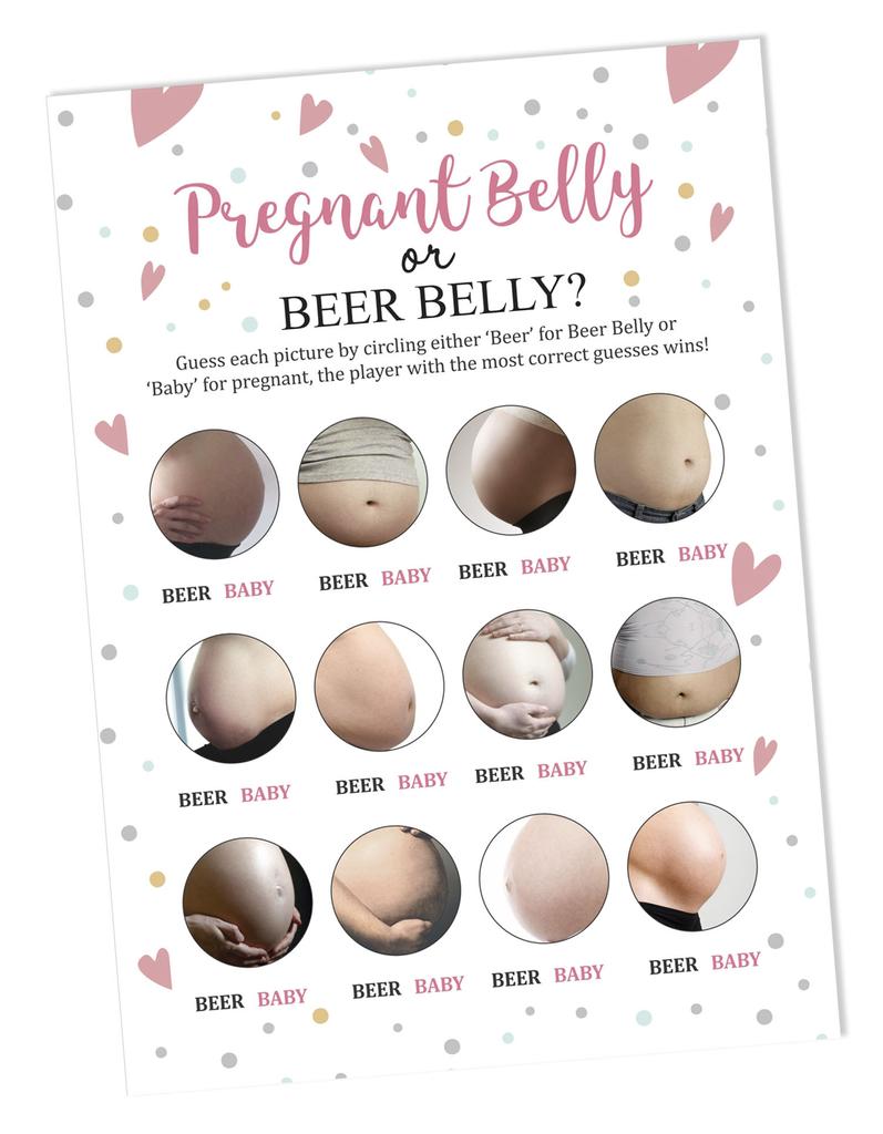 Inkdotpot Schwangerschaftsbauch Oder Bierbauch Spiel Babyparty Spielkarten Partyzubehör Aktivitätskarten Babyparty Geschlechtsneutrales Spiel Es Ist Ein Junge Oder