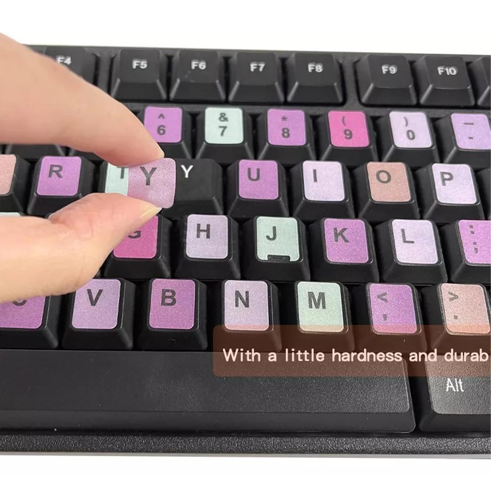 Laptop English Keyboard Stickers Macaron Color Key Stickers Desktop Computer Stickers Frosted Repair Film
