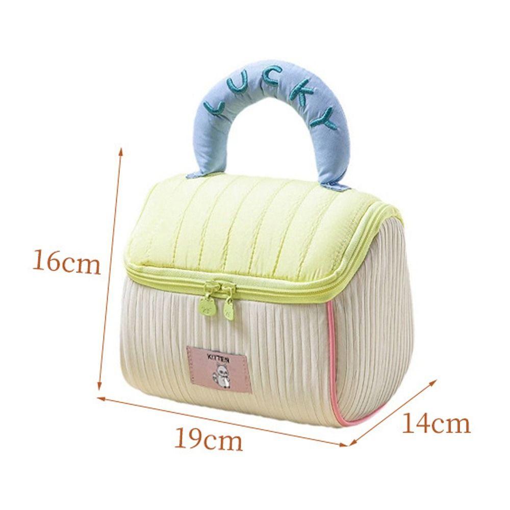Große Kapazität Kosmetiktasche Tragbar Superleicht Kulturtasche Handgehalten Kontrastfarben Design Kosmetiktasche Reise