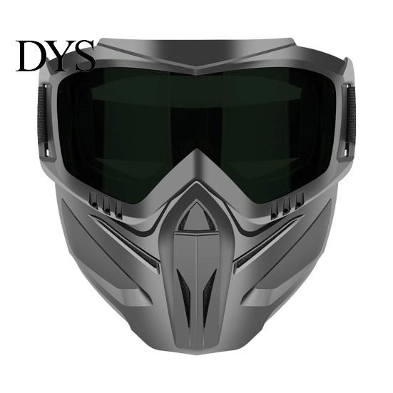 Maschera Integrale Rimovibile con Occhiali Staccabili, Antiappannamento Protezione UV Antivento Scudo Antivento, Occhiali per Saldatura, Guida in Moto, Ciclismo